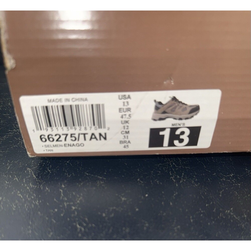 Skechers Men's Relaxed Fit Selmen Enago Lace Up Hikers Tan Size 13 #66275 NIB - Picture 5 of 5